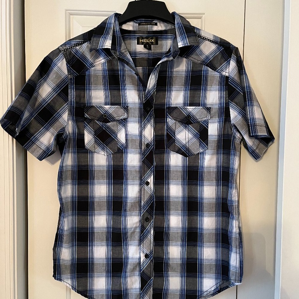 Helix short sleeved plaid shirt